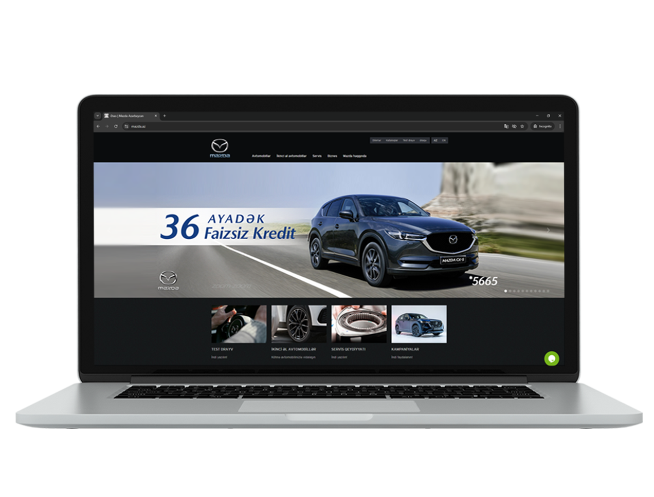 Mazda üçün hazırladığımız veb sayt