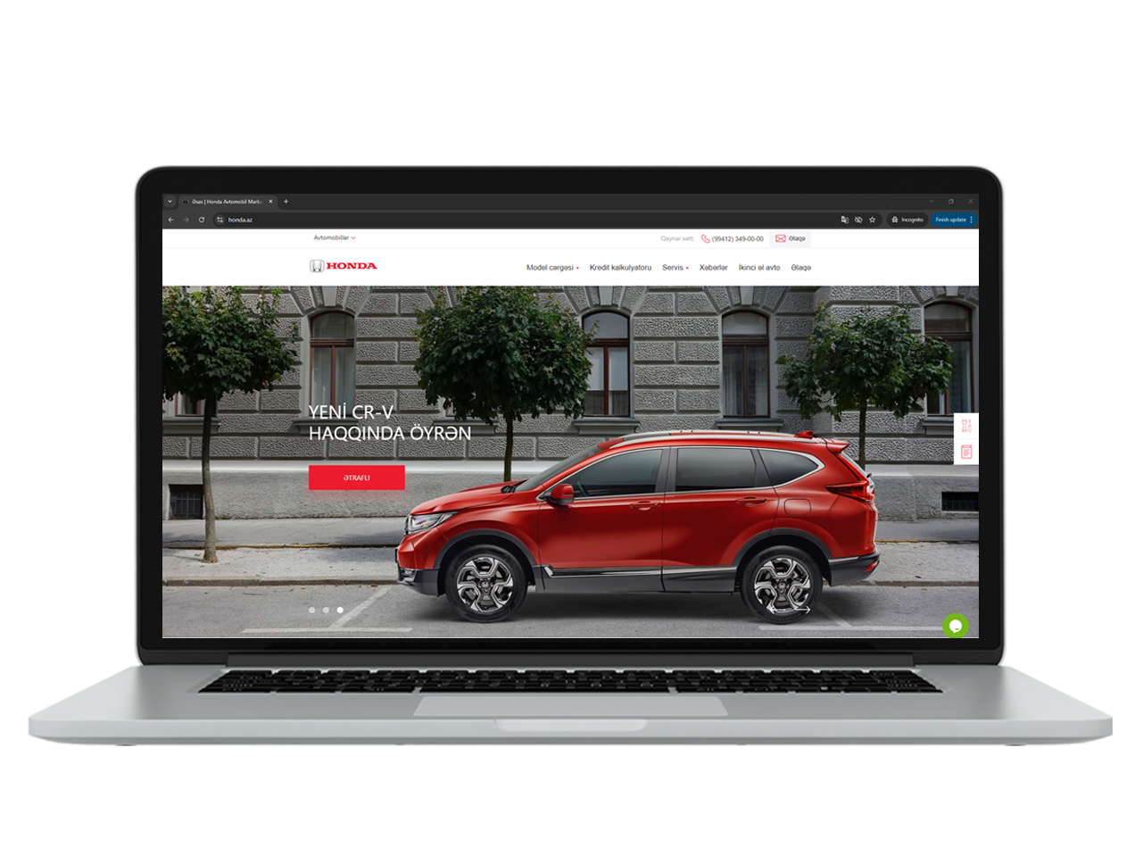 Honda üçün hazırladığımız veb sayt